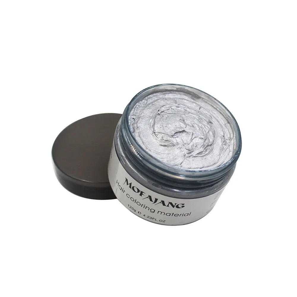 Mofajang Color Hair Wax Dye Styling Pomade Silver Grandma Grey Disposable Natural Strong Gel Cream for Women Men